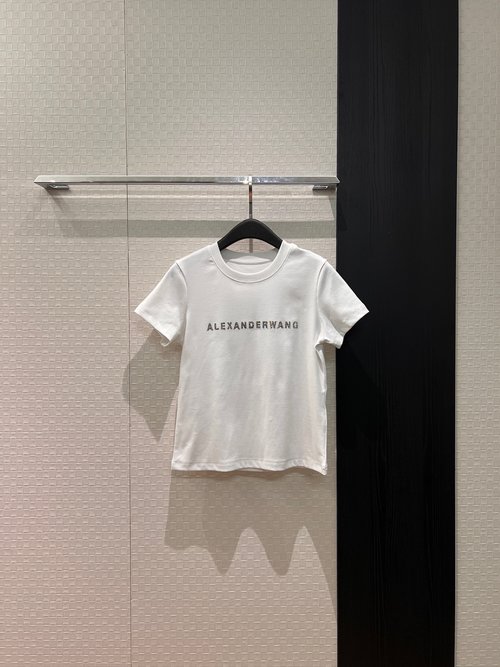 Alexander Wang Simple White Slim-Fit T-Shirt with Logo