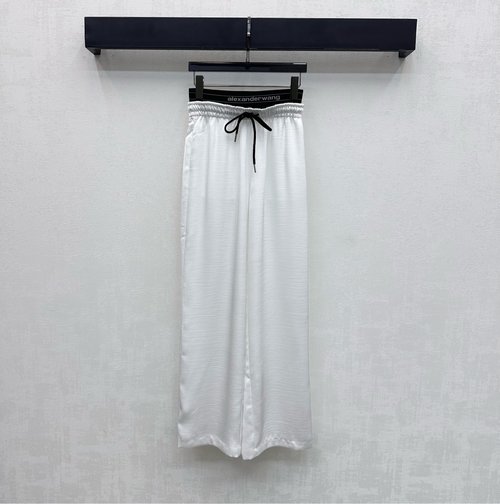 Alexander Wang Drawstring Straight-Leg Trousers with Letter Logo