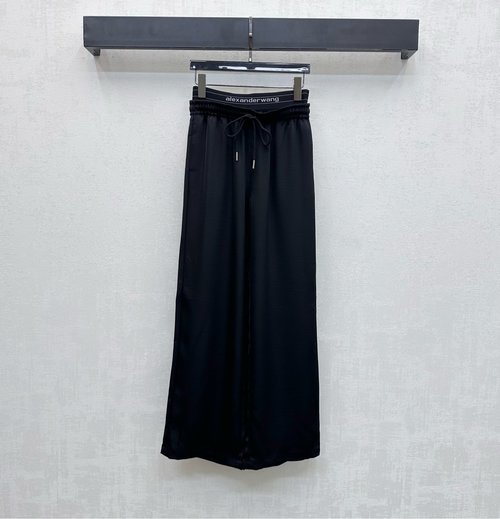 Alexander Wang Drawstring Straight-Leg Trousers with Letter Logo
