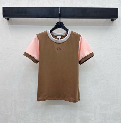 Loewe Imported Cotton Round Neck T-shirt with Contrast and Logo