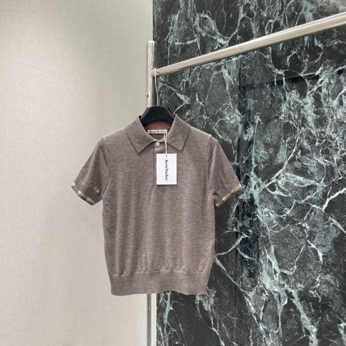 Acne Studios Classic Collar Knit Polo Shirt with Sleeve Detail