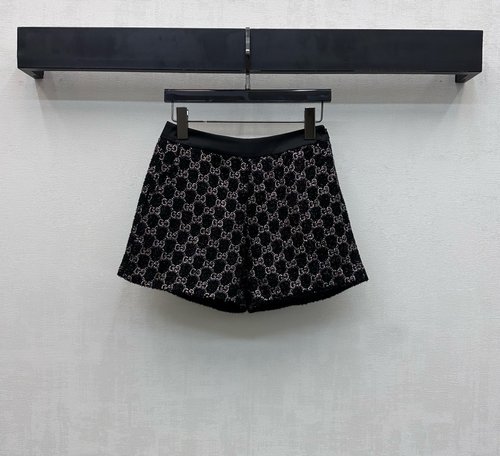 Gucci Custom Cotton Drill High Waist Shorts with GG Logo