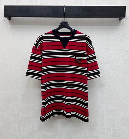 Prada Round - Neck Striped T - Shirt, Comfortable & Stylish