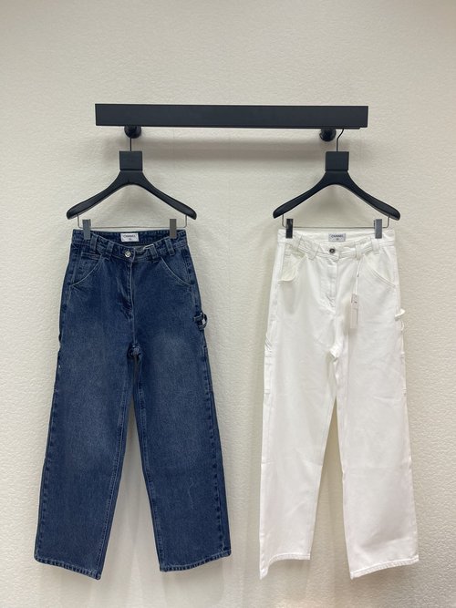 Chanel Side Double-C Design Stylish Flannel Work Pants