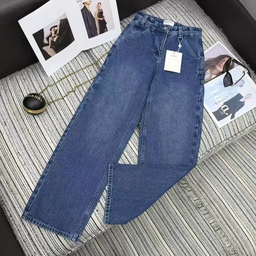 Chanel Jeans with Double C Logo Decoration