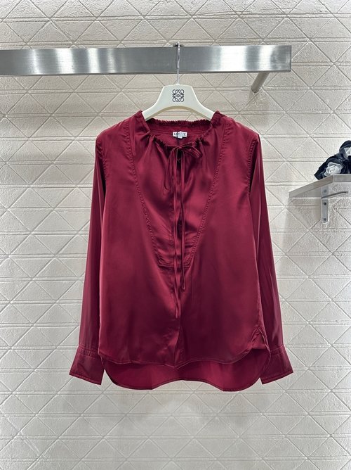 Louis Vuitton Elegant Satin Drawstring Shirt in Classic Colors