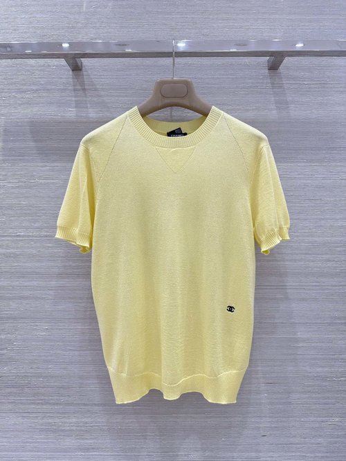 Chanel Exclusive Superfine Cashmere Short-Sleeved Top
