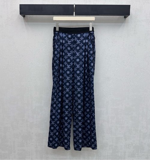 Louis Vuitton Jacquard Straight-Leg Trousers with Subtle Logo for Everyday Style