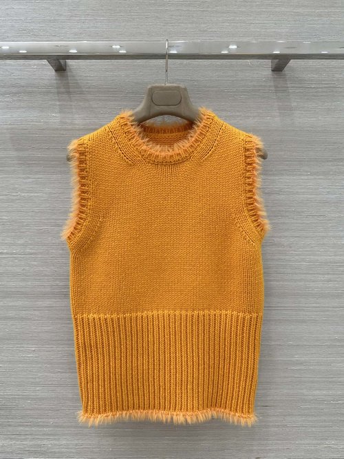 Loewe Original Orange Knitted Vest with Details