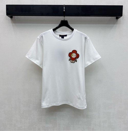 Louis Vuitton Round - Neck T - Shirt with Four - Leaf Clover Label