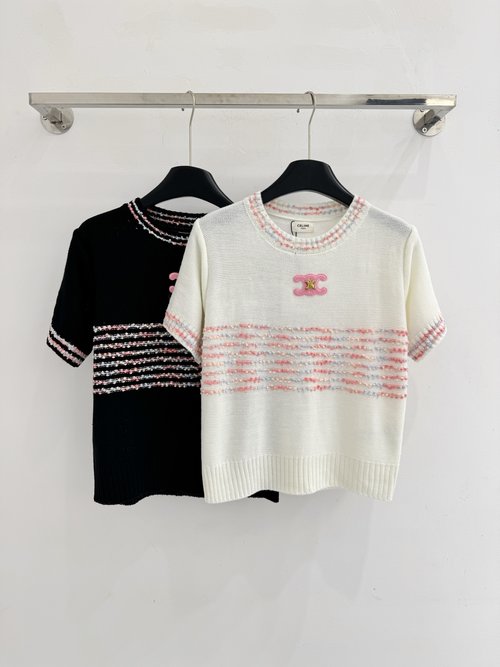 Chanel Chic Soft-Fabric Knitted Round-Neck Top