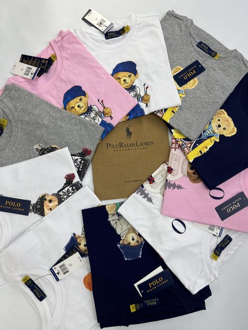 Yves Saint Laurent Summer Bear Short Sleeve Round Neck College-Style Cotton T-shirt