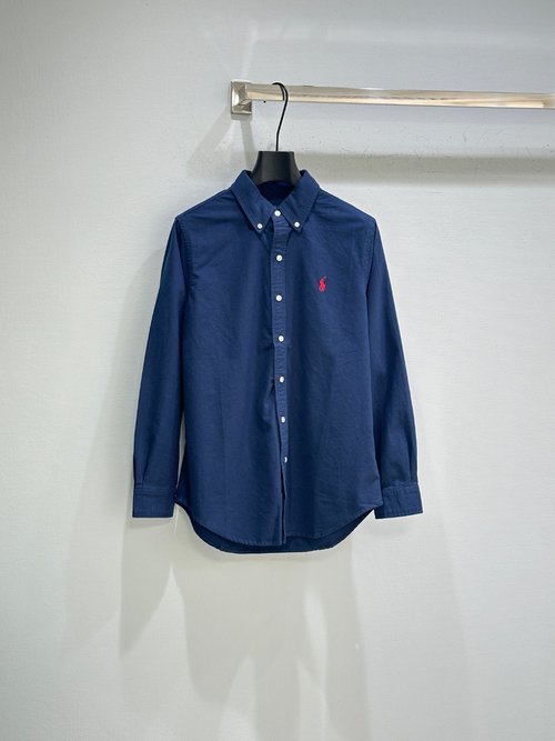 Yves Saint Laurent Pastel-Colored Pure Shirt with Contrast Stitching and Button Closure