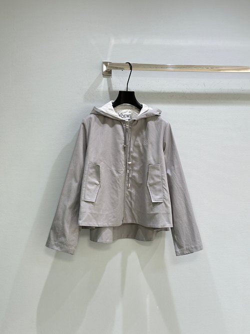 Loewe Lightweight Compact Twill Cotton Jacket with Anagram Embroidery