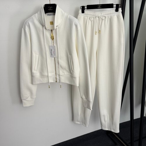 Schiaparelli Sports Suit with Golden Lips Zipper Collar