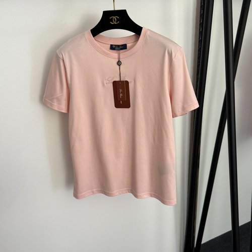 Loro Piana Logo Embroidered Cotton Short Sleeve T-shirt in Options