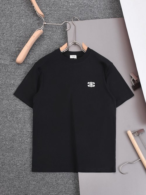 Celine New LOGO Embroidery Loose Round-neck T-shirt