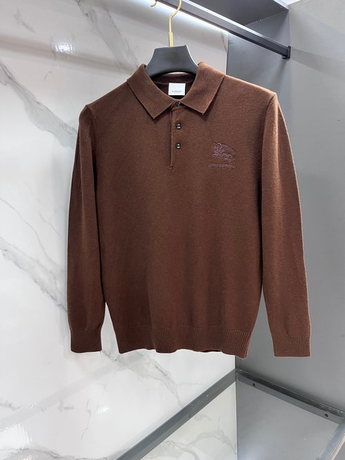 Burberry Classic Logo Wool Sweater with Imported Knitted Fabric