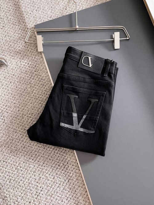 Valentino High - end Jeans with Imported Elastic Fabric