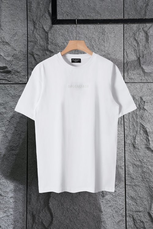 Balenciaga New Letter Embroidery Round Neck T-Shirt in Black & White