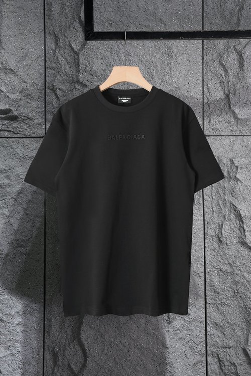 Balenciaga New Letter Embroidery Round Neck T-Shirt in Black & White