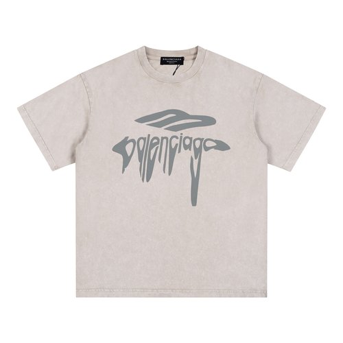 Balenciaga Cotton Short Sleeve T-Shirt with Print