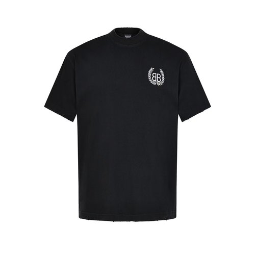 Balenciaga 100% Cotton Loose Fit Embroidered Top