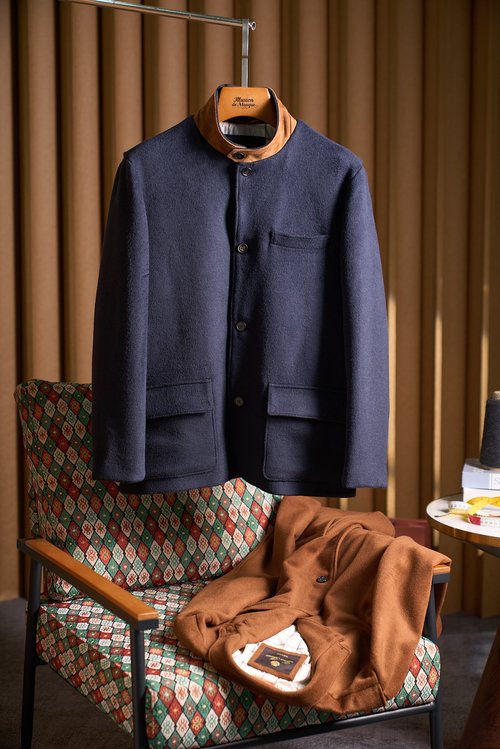 Loro Piana Cashmere Blend Jacket with Lambskin Collar and Pockets