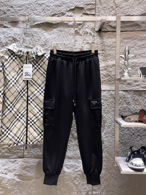 Prada Thickened Warm Down Pants for Outdoor Use