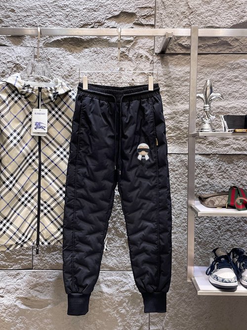Fendi Lightweight and Warm Down Pants for Outdoor Use