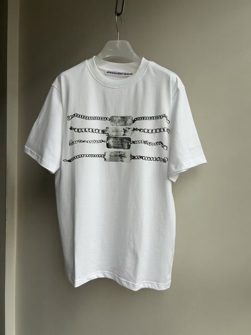 Alexander Wang Printed Cuff Round Neck T-Shirt