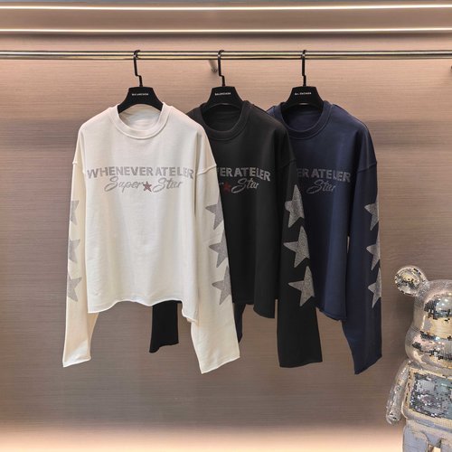 Versace Star Rhinestone Long - Sleeve Pullover