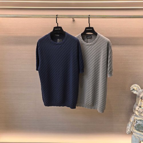 Armani Soft Knit Round-Neck Short-Sleeve Top