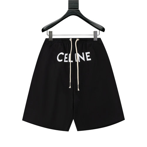 Celine Printed Gray Shorts with Logo Hardware for All Genders