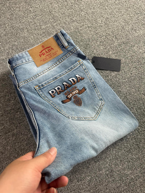 Prada Returnable Slim Tapered Jeans with Fine Craft