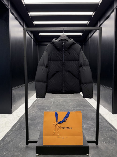 Louis Vuitton Luxury Down Jacket with Monogram Quilted Hood