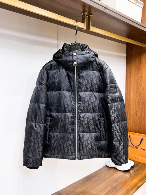 Dior 90 Down Filled Jacket with Logo and Color Block