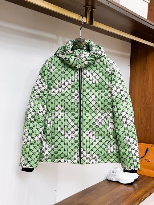 Gucci Premium Down Jacket Featuring Visual Impact Design