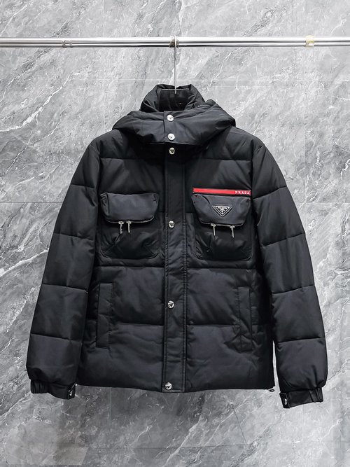 Prada High - end 90 - down Feather Jacket with Logo & Color