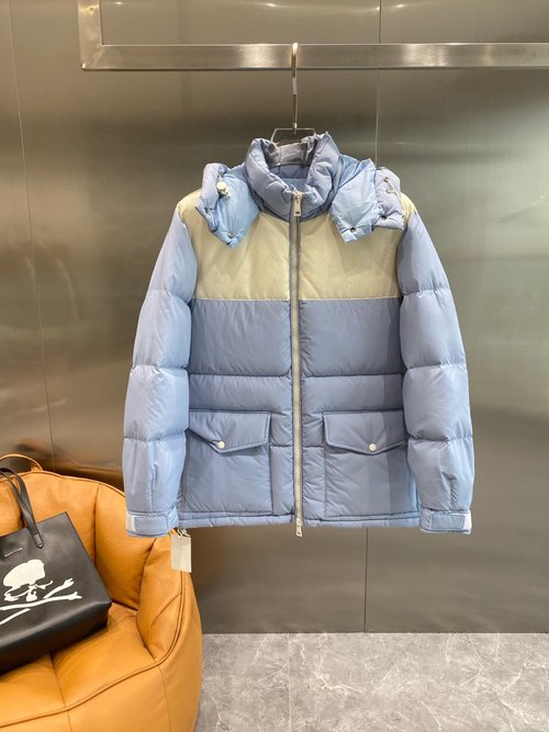 Gucci High-Density Nylon Waterproof Hooded Down Jacket with GG Pattern