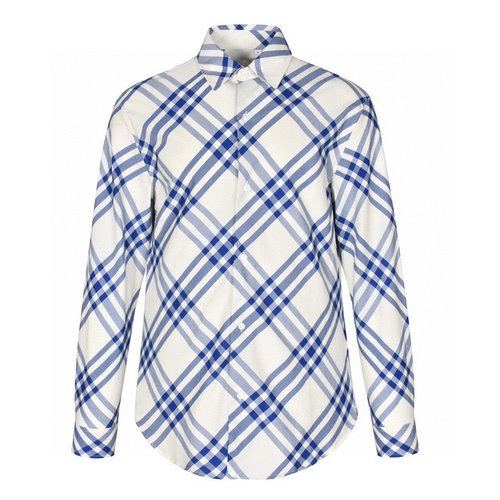 Burberry Color-blocked Check Shirt with High-precision Cutting