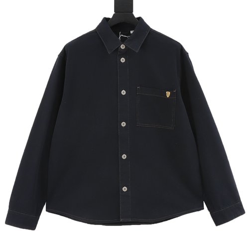 Burberry Denim Shirt with Shield Collar