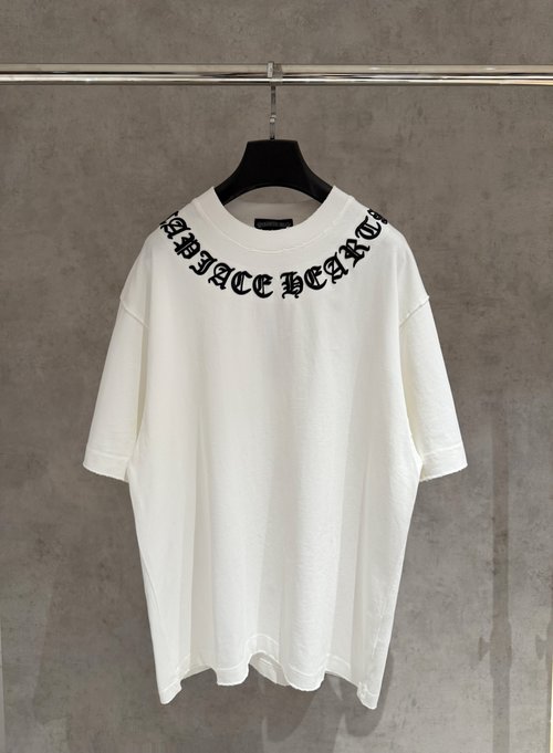 Chrome Hearts Hand-Painted T-Shirt with Abrasion