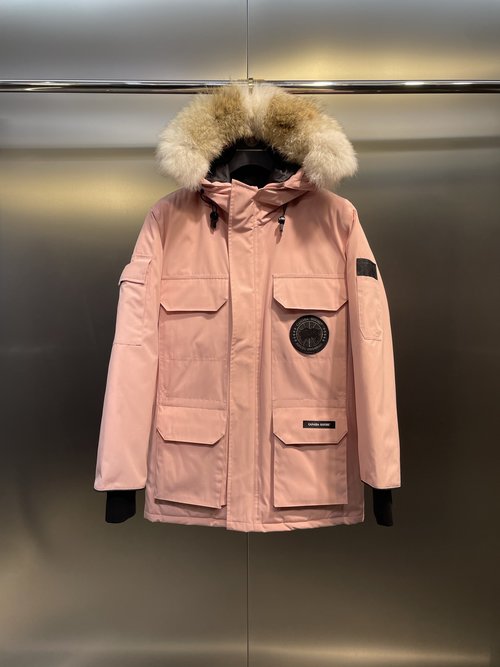 Canada Goose Expedition Parka with Wolf Fur Hood, Durable & Windproof