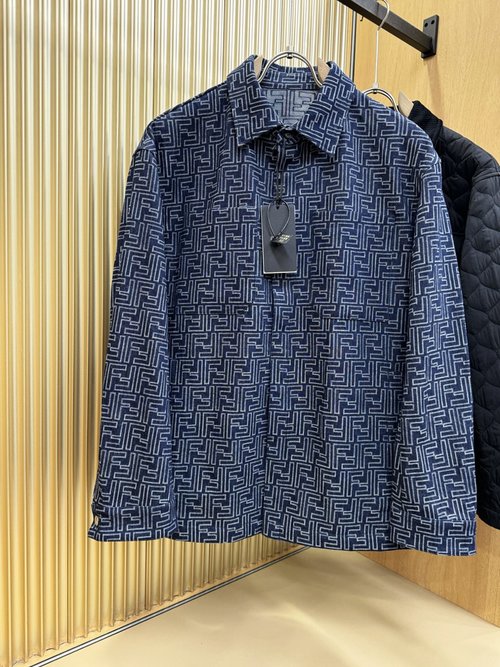 Fendi Denim Jacket with Logo, Made of Imported Fabric