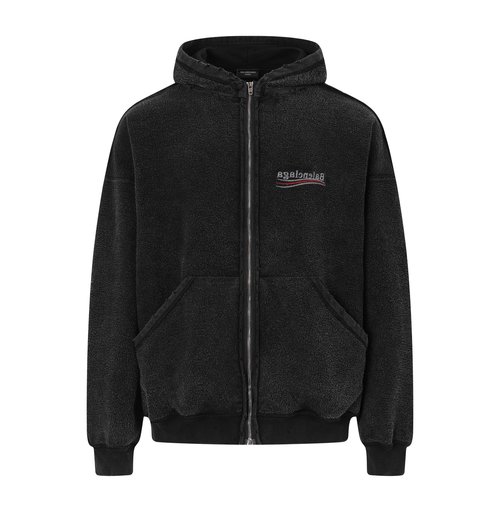 Balenciaga Reversed Coke Zip-up Hooded Jacket