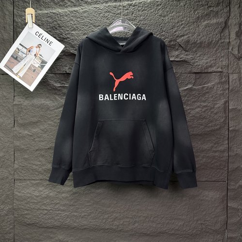 Balenciaga Distressed Letter Print Hoodie, Multiple Colors