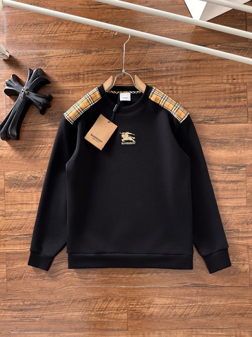 Burberry Space Cotton Long Sleeve Pullover, Classic Logo Design