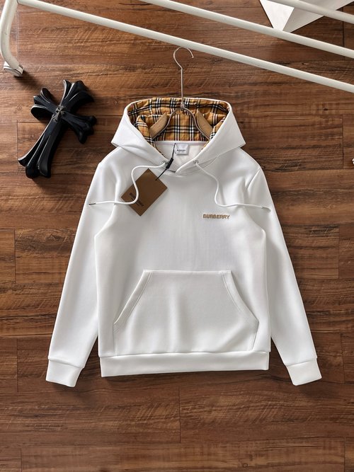 Burberry Elegant Hooded Cotton Sweatshirt with Exquisite Workmanship