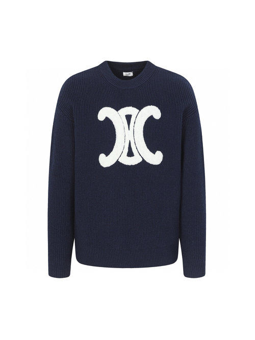 Celine Triumphal Arch Logo Woolen Sweater, Smart and Versatile